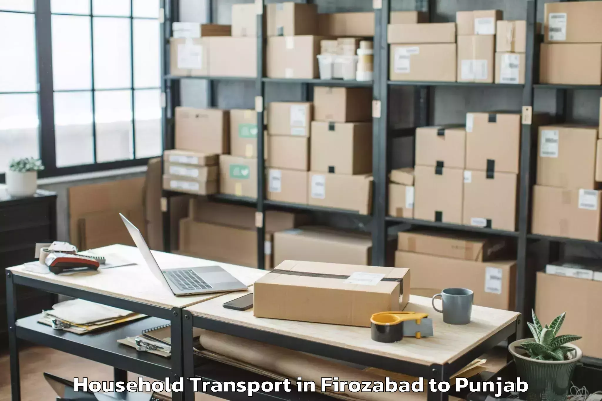 Top Firozabad to Dera Baba Nanak Household Transport Available